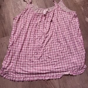 Women's Pink Gingham Pajama Top